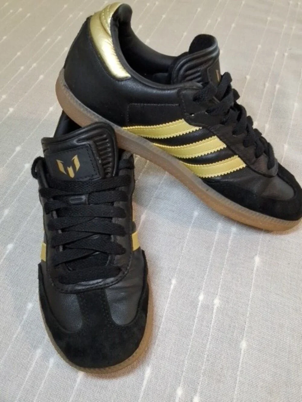 Adidas Samba Messi - Black Gold Kids Size 3